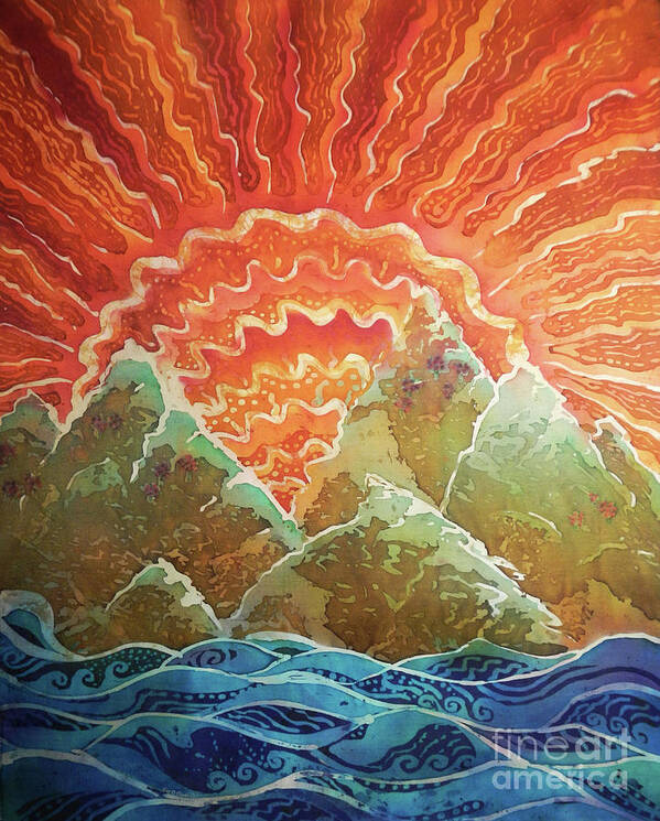 Sunrise Poster featuring the painting Sunrays by Sue Duda