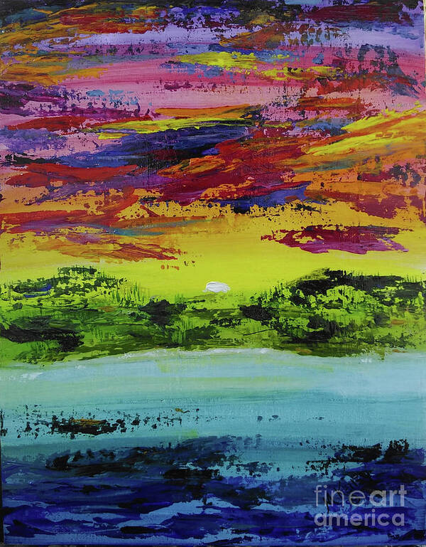 Sunset Poster featuring the painting Sunset Island by Marsha McAlexander