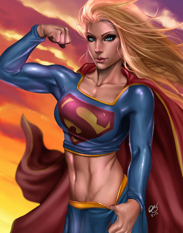 Pete Tapang Poster featuring the painting Super Girl by Pete Tapang