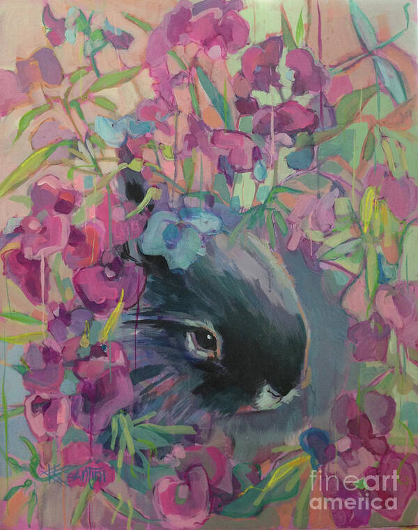 Bunny Poster featuring the painting Sweet Pea by Kimberly Santini