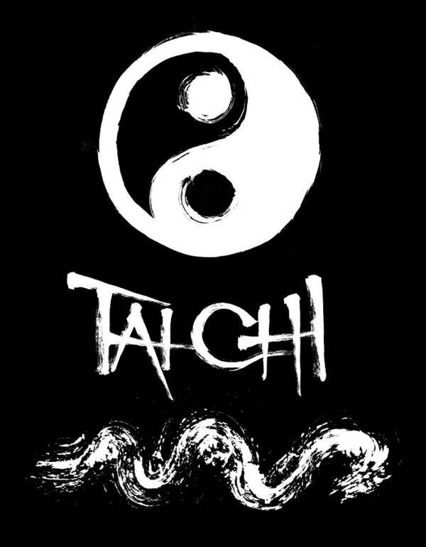 Tai Chi Poster featuring the painting Tai Chi Black by Peter Cutler