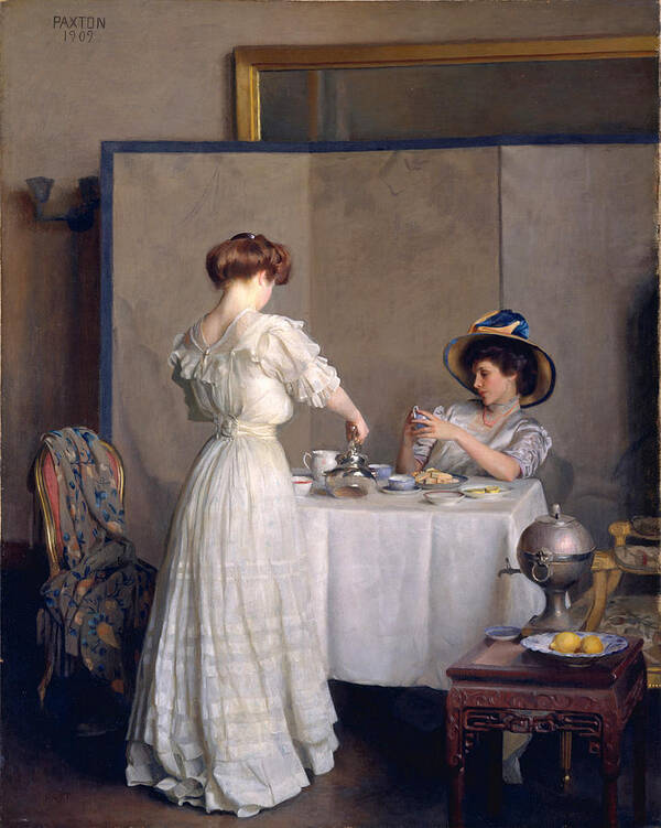 William Mcgregor Paxton Poster featuring the painting Tea Leaves by William McGregor Paxton