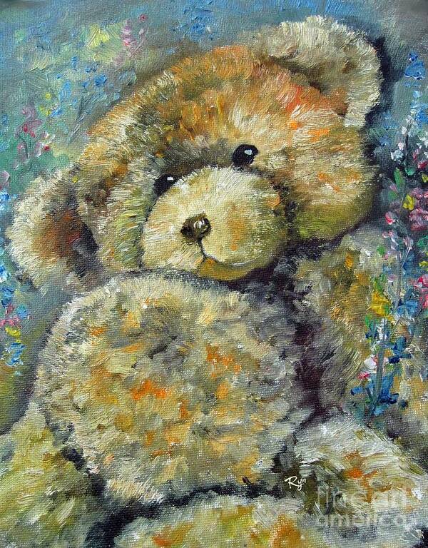 Teddy Bear Poster featuring the painting Teddy Bear by Ryn Shell