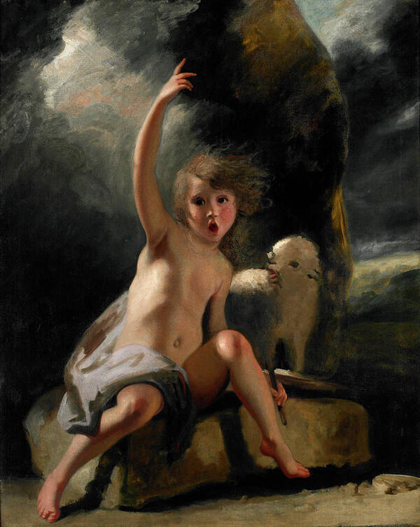 Sheep Poster featuring the painting The Child Baptist in the Wilderness by Sir Joshua Reynolds