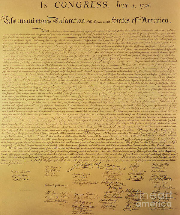 #faatoppicks Poster featuring the painting The Declaration of Independence by Founding Fathers