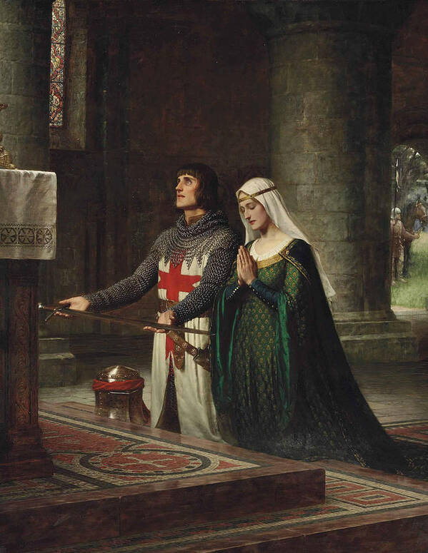 19th Century Art Poster featuring the painting The Dedication by Edmund Leighton