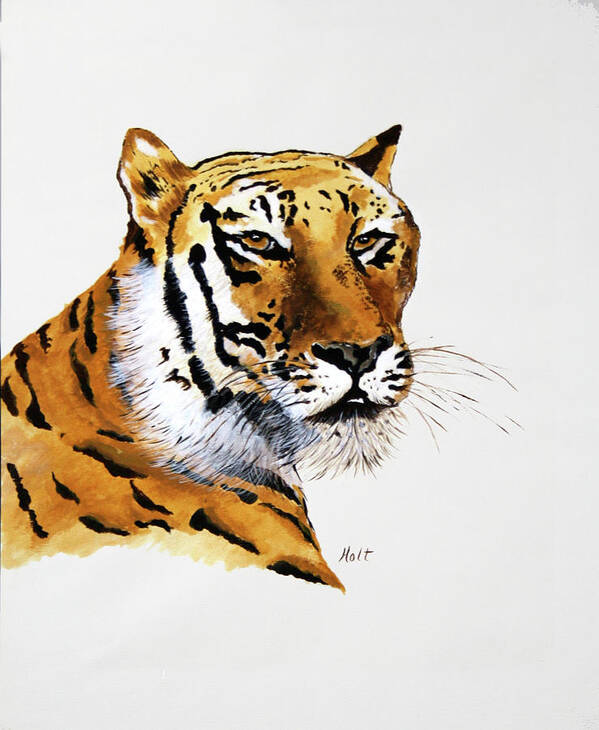 Portraiture Poster featuring the painting The Eye of the Tiger by Linda Holt