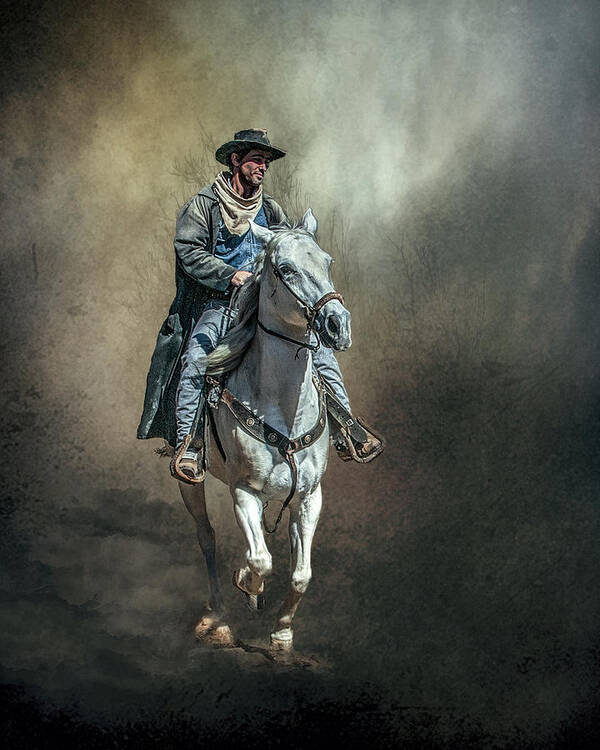 Cowboy Poster featuring the photograph The Lone Drifter by Brian Tarr