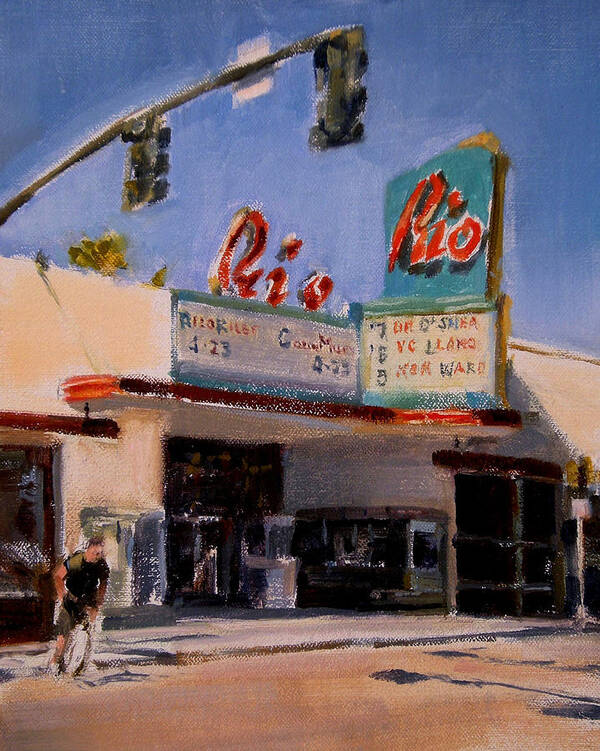 Cityscape Poster featuring the painting The Rio Theater by Merle Keller