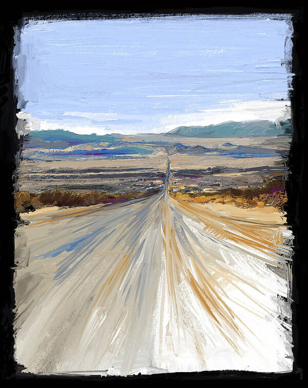 Landscape Poster featuring the mixed media The Road Trip by Russell Pierce