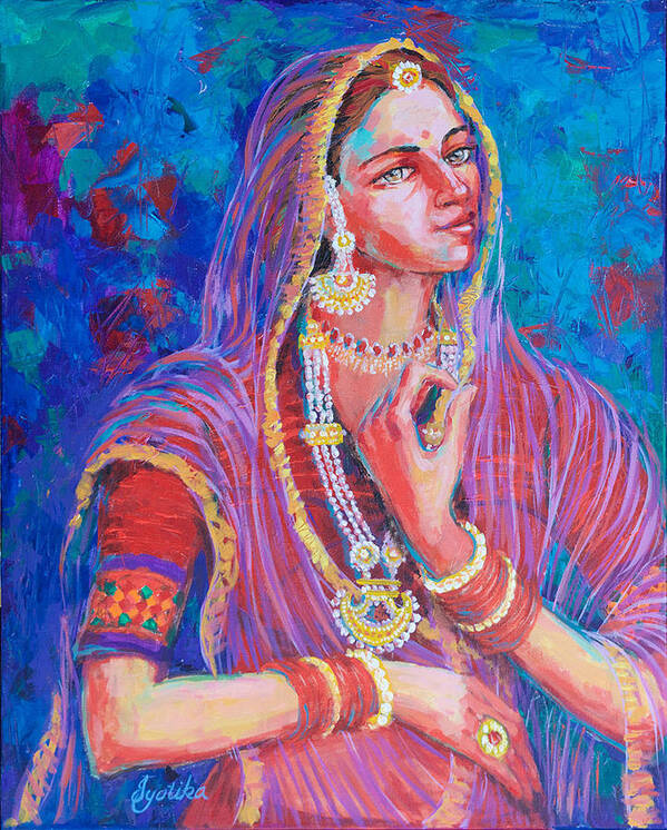 Royal Poster featuring the painting The Royal Beauty of Rajasthan by Jyotika Shroff