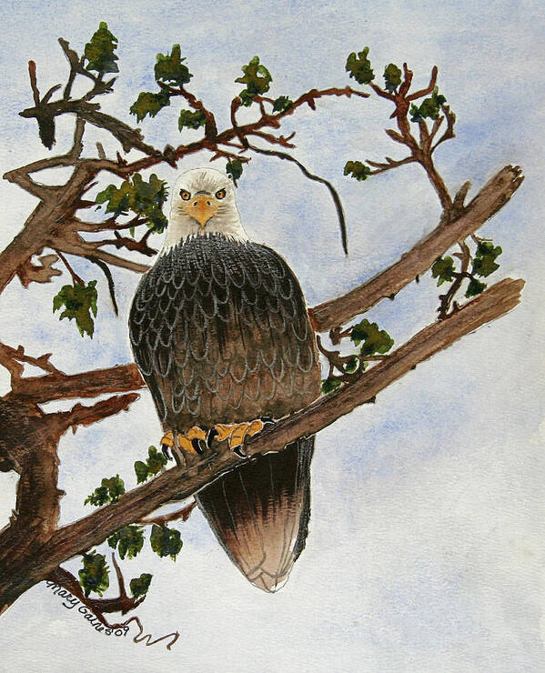 Eagle Poster featuring the painting The Sentinel by Mary Gaines
