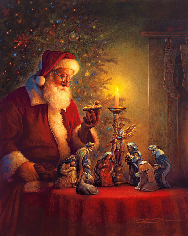 Santa Claus Poster featuring the painting The Spirit of Christmas by Greg Olsen