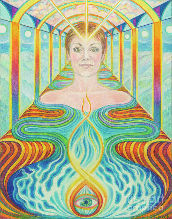 Spiritual Poster featuring the drawing The Temple by Debra Hitchcock