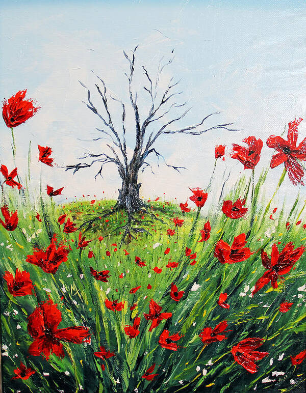 Poppies Poster featuring the painting The Warrior by Meaghan Troup