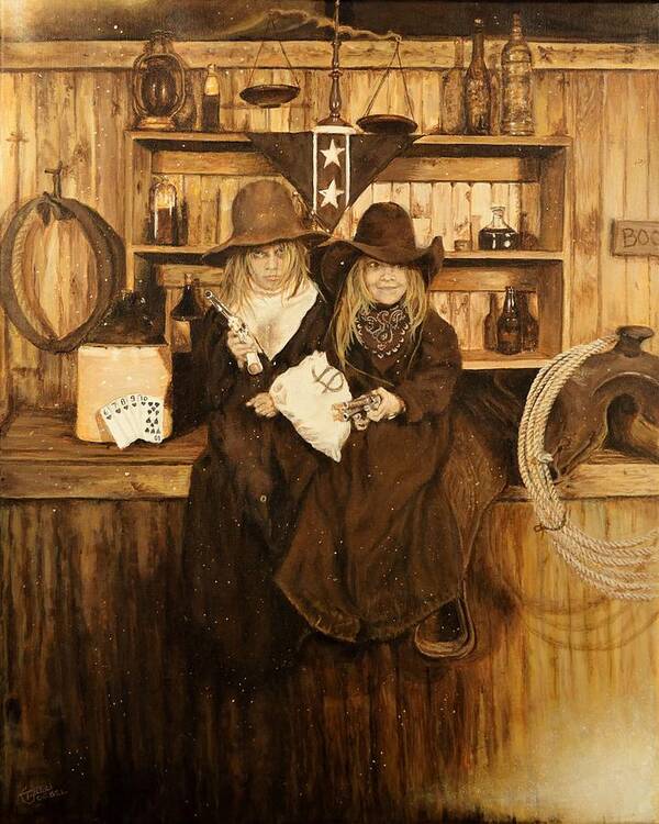 Old West Poster featuring the painting The Younger Kids by Traci Goebel