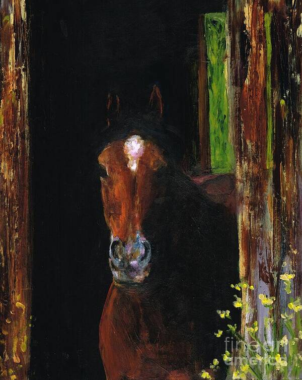 Horses Poster featuring the painting Theres Bugs Out There by Frances Marino