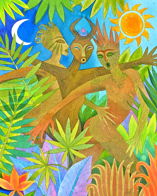 Forest Poster featuring the painting Three Jumbies by Jennifer Baird