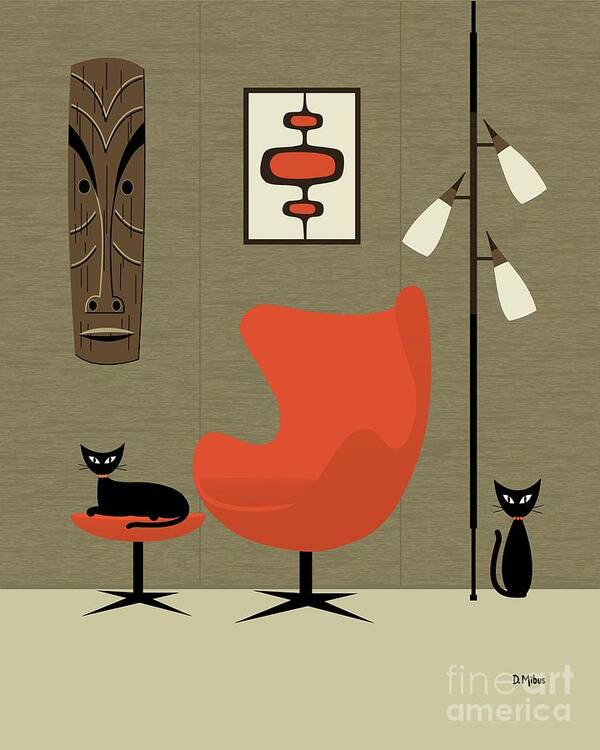 Tiki Poster featuring the digital art Tiki on the Wall by Donna Mibus