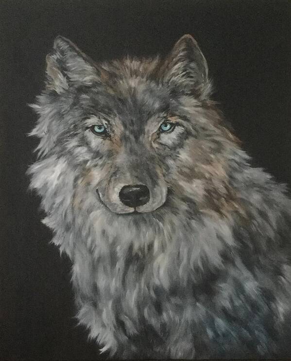 Timber Wolf Poster featuring the painting Timber Wolf by Jean Walker