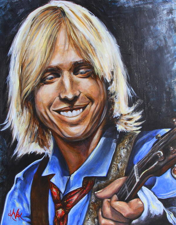 Tom Petty Poster featuring the painting Tom Petty by Katia Von Kral