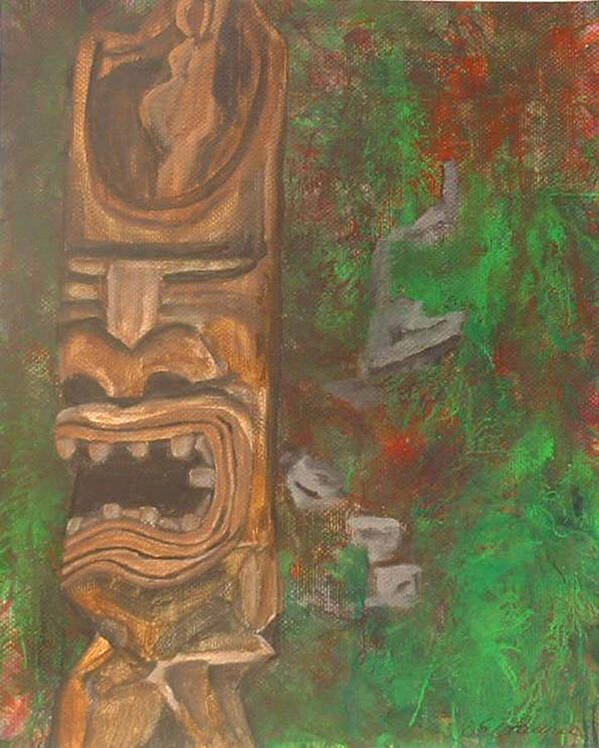 Painting Poster featuring the painting Totem Pole by Laurie Homan