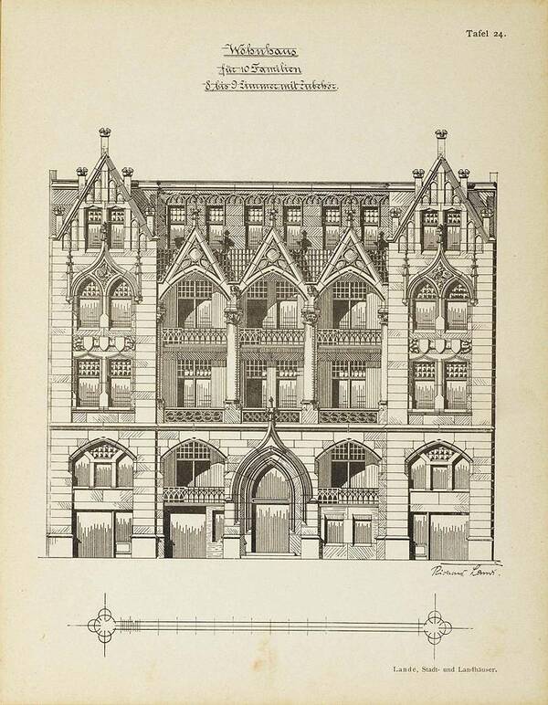 Land Poster featuring the painting Town and country houses by Richard