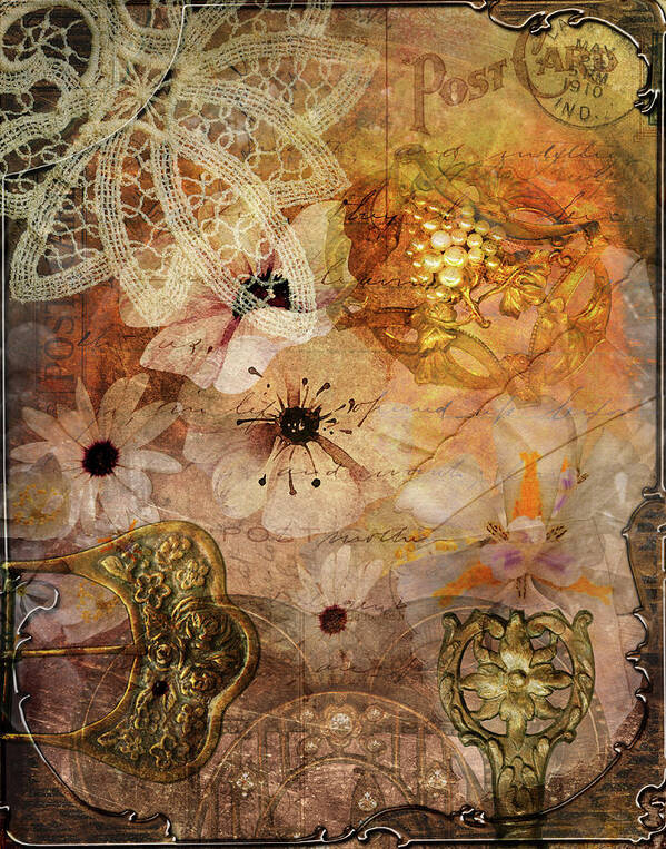 Art Nouveau Poster featuring the digital art Treasures by Linda Carruth