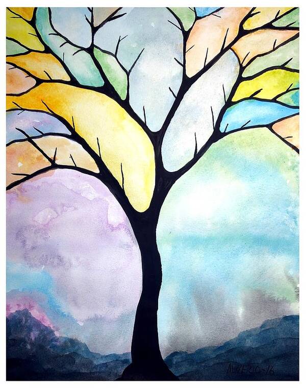 Tree Poster featuring the painting Tree of Life by Edwin Alverio