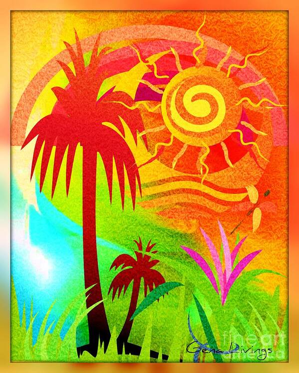 Tropical Poster featuring the mixed media Tropical Splendor by Gena Livings