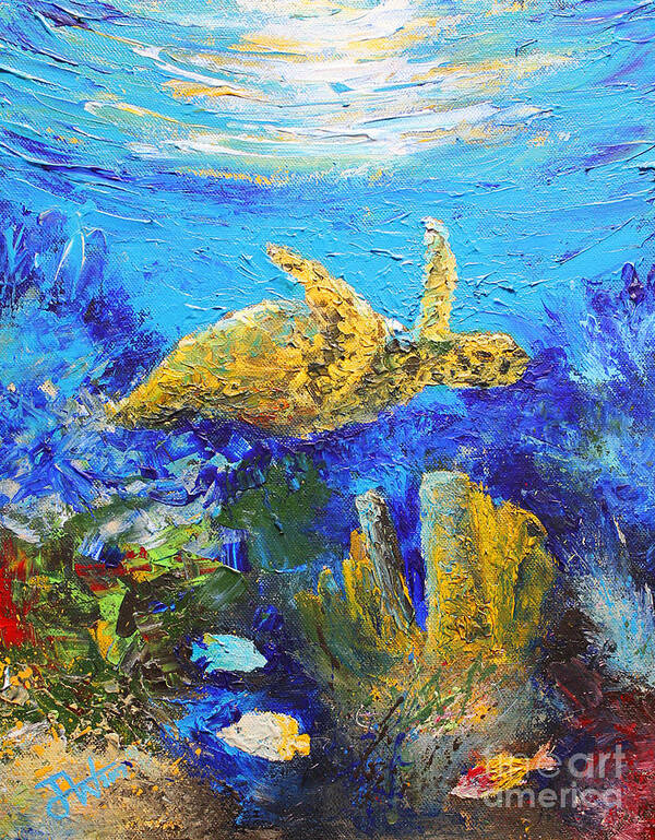 Turtle Poster featuring the painting Turtle Reef by Jerome Wilson