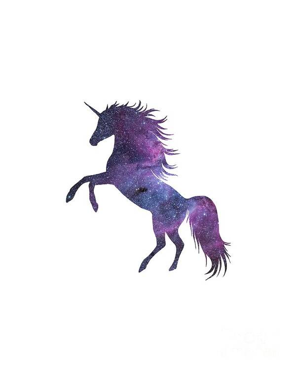 Unicorn Poster featuring the digital art Unicorn in Space-Transparent Background by Anna W