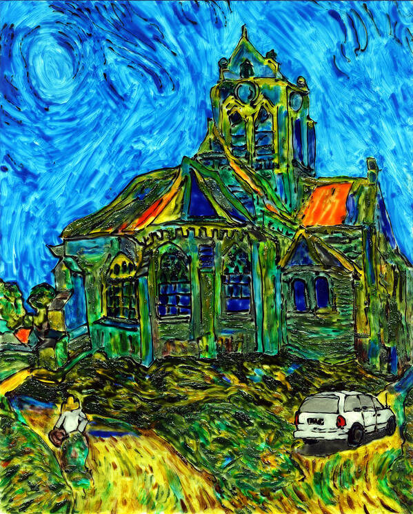 Van Gogh Poster featuring the painting Van Goes to Auvers by Phil Strang