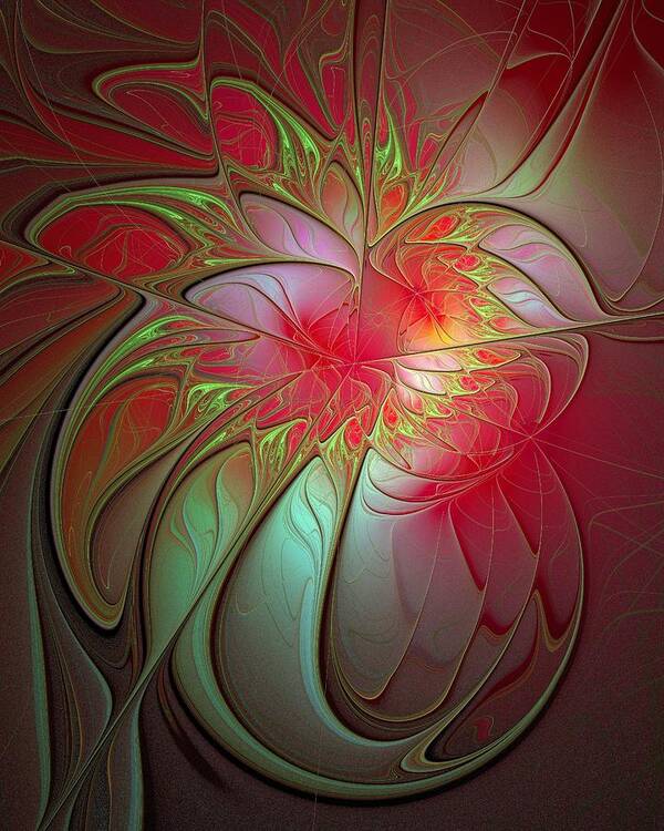 Digital Art Poster featuring the digital art Vase of Flowers by Amanda Moore