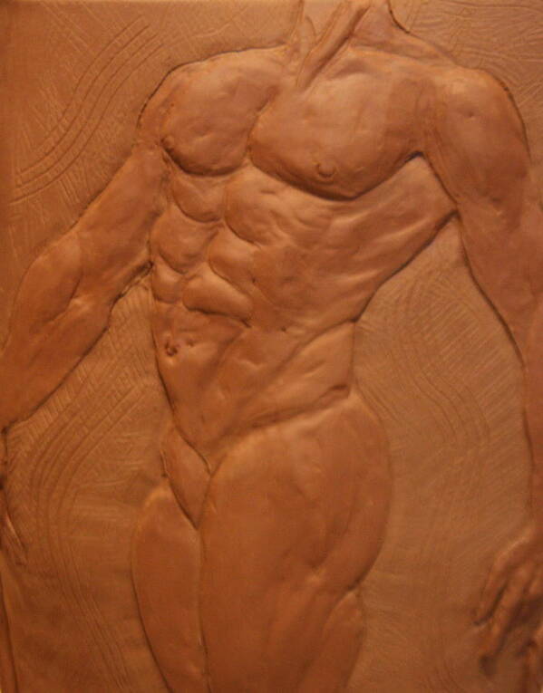 Male Nude Poster featuring the sculpture Vase series I by Dan Earle