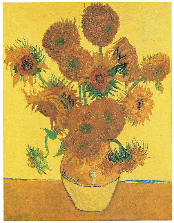Vincent Van Gogh Poster featuring the painting Vase with Fifteen Sunflowers by Vincent Van Gogh
