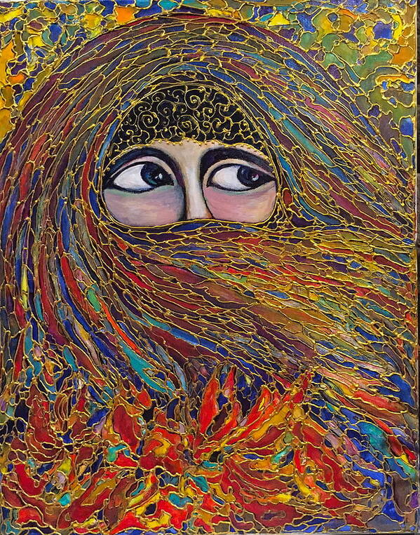Veil Poster featuring the painting Veiled by Rae Chichilnitsky
