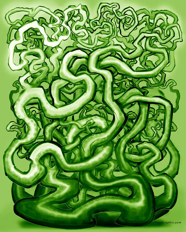 Vine Poster featuring the digital art Vines of Green by Kevin Middleton