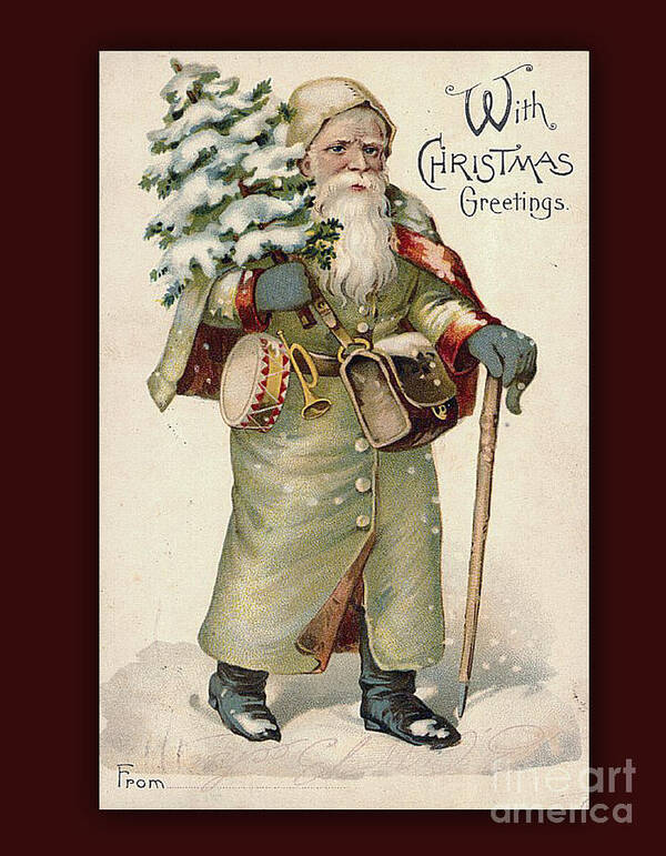 Vintage Poster featuring the digital art Vintage Christmas Greeting by Melissa Messick