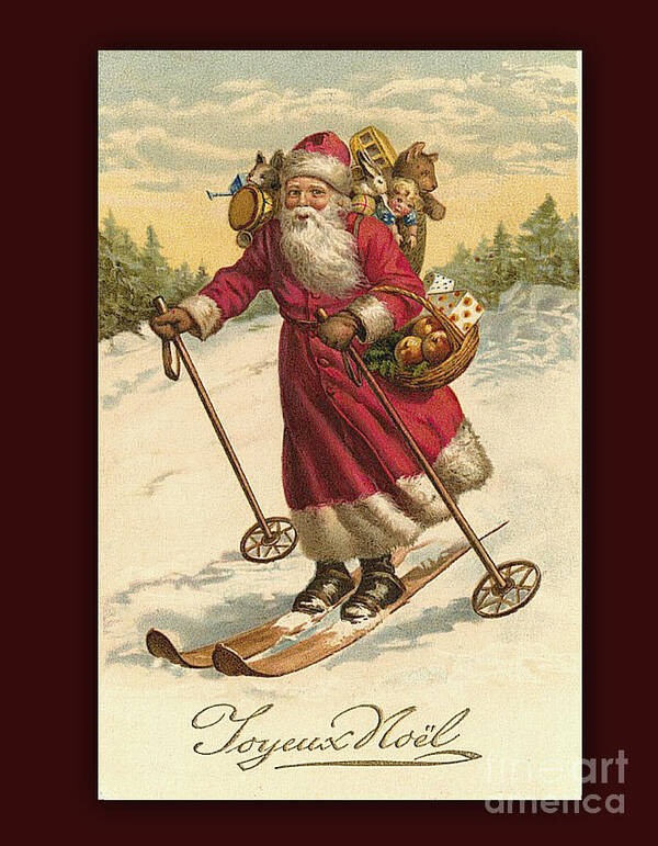 Vintage Poster featuring the digital art Vintage Joyeux Noel Christmas Card by Melissa Messick
