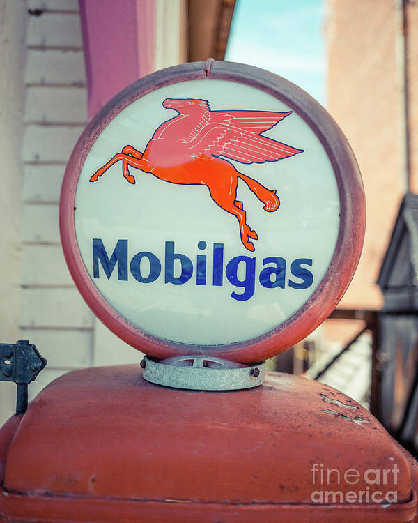 Mobil Poster featuring the photograph Vintage Mobil Gas Pump by Edward Fielding