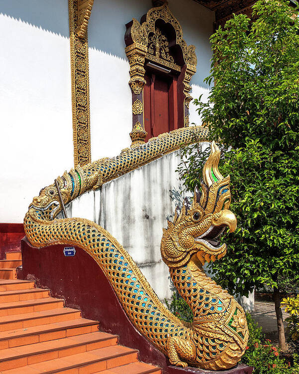 Scenic Poster featuring the photograph Wat Chiang Chom Phra Wihan Naga DTHCM0892 by Gerry Gantt