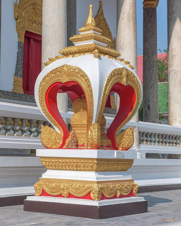 Temple Poster featuring the photograph Wat Photharam Phra Ubosot Boundary Stone DTHNS0080 by Gerry Gantt