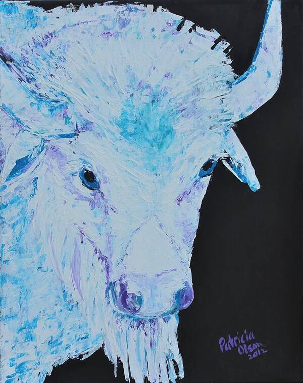 Buffalo Poster featuring the painting White Buffalo by Patricia Olson