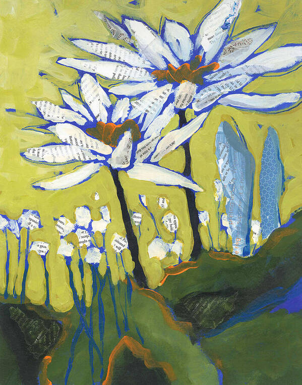 White Flowers Poster featuring the painting White Flowers by Shelli Walters