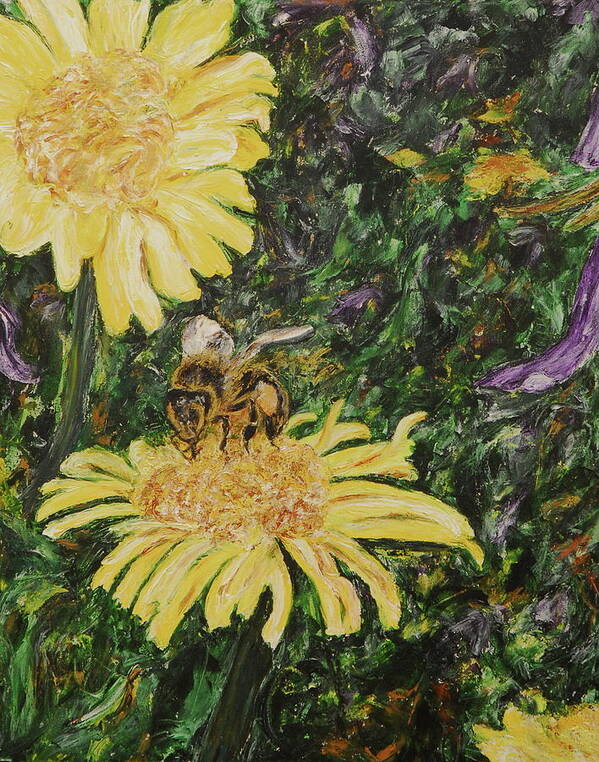 Wild Daisy Poster featuring the painting Wild Daisy by Bonnie Peacher