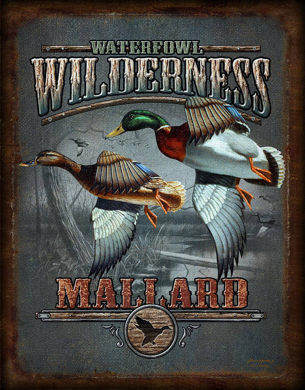 Bruce Miller Poster featuring the painting Wilderness mallard by JQ Licensing