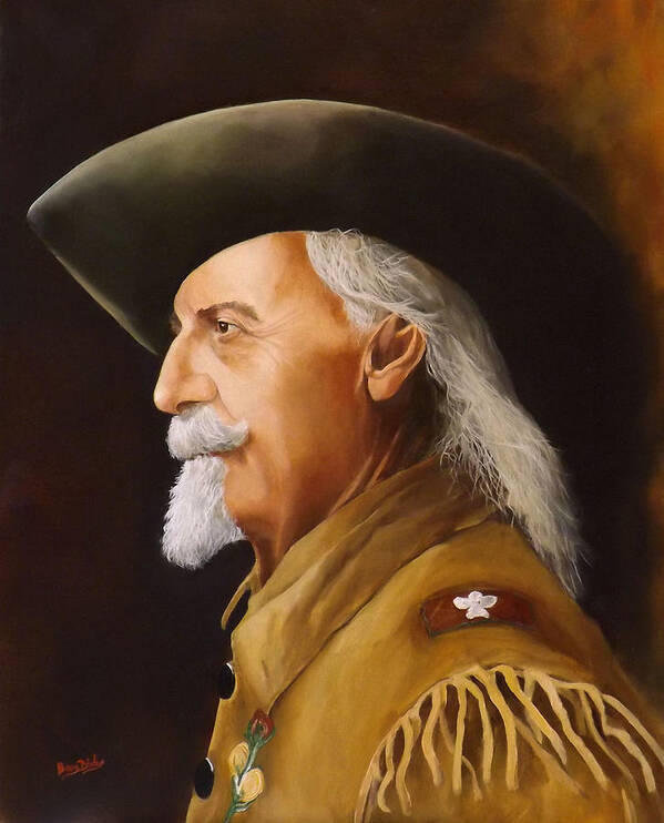 Buffalo Bill Poster featuring the painting William Frederick Cody by Barry BLAKE