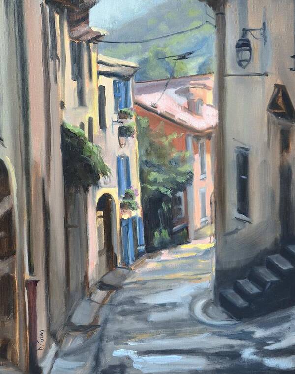 France Poster featuring the painting Winding Street in Provence by Donna Tuten