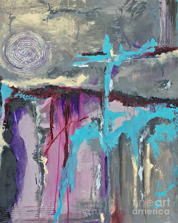 Abstract Painting Poster featuring the painting Winter Solstice by Mary Mirabal